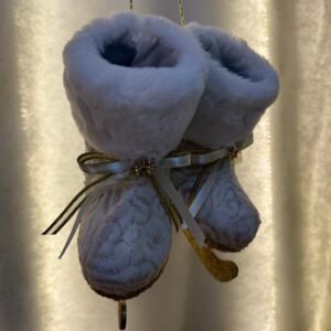 White Plush Hanging Boots