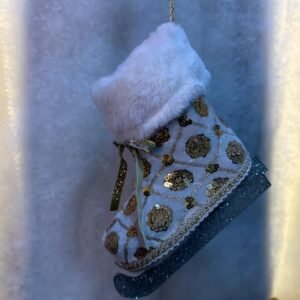 Golden Ice Skate Ornament
