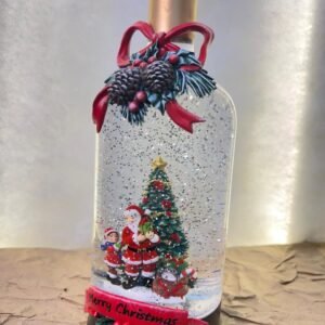 Festive Christmas Bottle Snow Globe