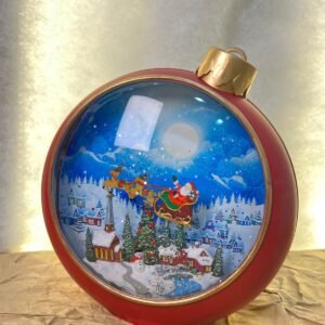 Santa Sleigh Ornament Globe