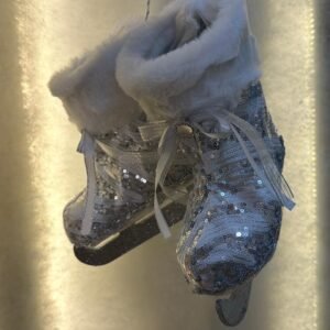 Silver Sequin Ice Skates Ornament