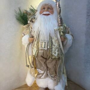 Elegant Gold Santa Claus Figurine –