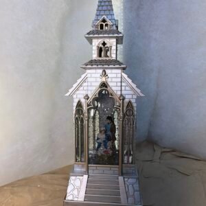 Gothic Style Small Church Nativity Snow Globe