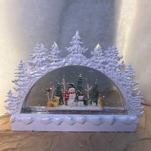 White Winter LED Snowman Scene