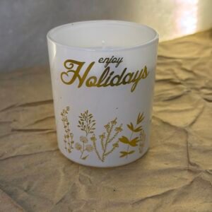 Enjoy Holidays White Scented Candle