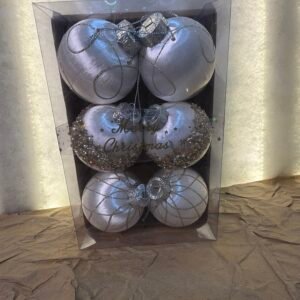 Silver Christmas Balls – 6 Pieces