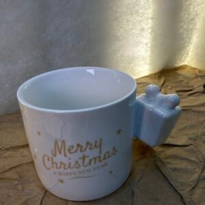 White Christmas Mug with Gift Handle