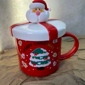 Red Santa Mug with Santa Head Lid