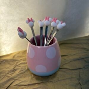 Minnie Bow Mini Forks Set with Holder
