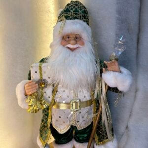 Green & Gold Santa Claus Figurine