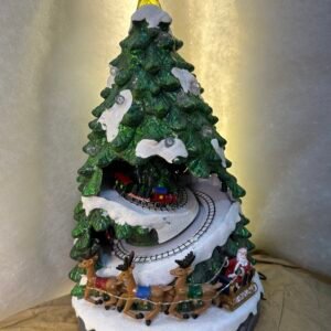 Animated Christmas Tree with Train & Santa
