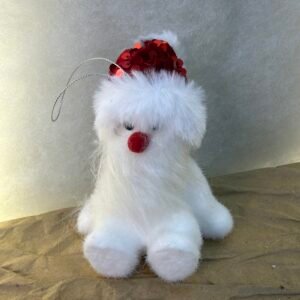 Fluffy White Santa Ornament