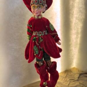 Red Velvet Elf Figurine