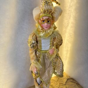 Golden Jester Decorative Doll with Mask