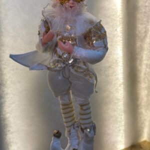 White & Gold Jester Ornament