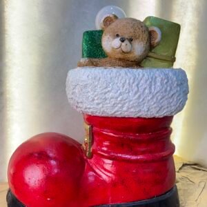Santa Boot Decoration with Teddy Bear and Gifts