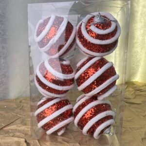 Red Spiral Christmas Ornaments
