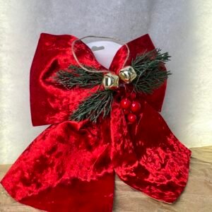 Red Velvet Bow with Gold Bells