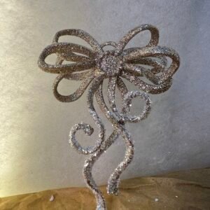 Luxury Silver Glitter Bow