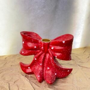 Christmas Red Bow Candle Holder