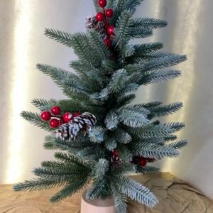 Mini Christmas Tree with Berries and Pinecones