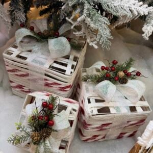 White & Red Candy Cane Gift Box Set