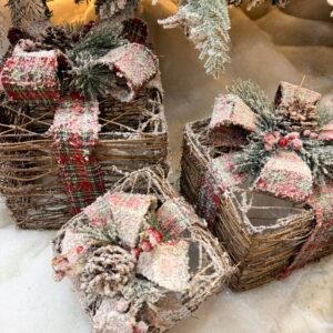 Rustic Frosted Plaid Gift Box Set