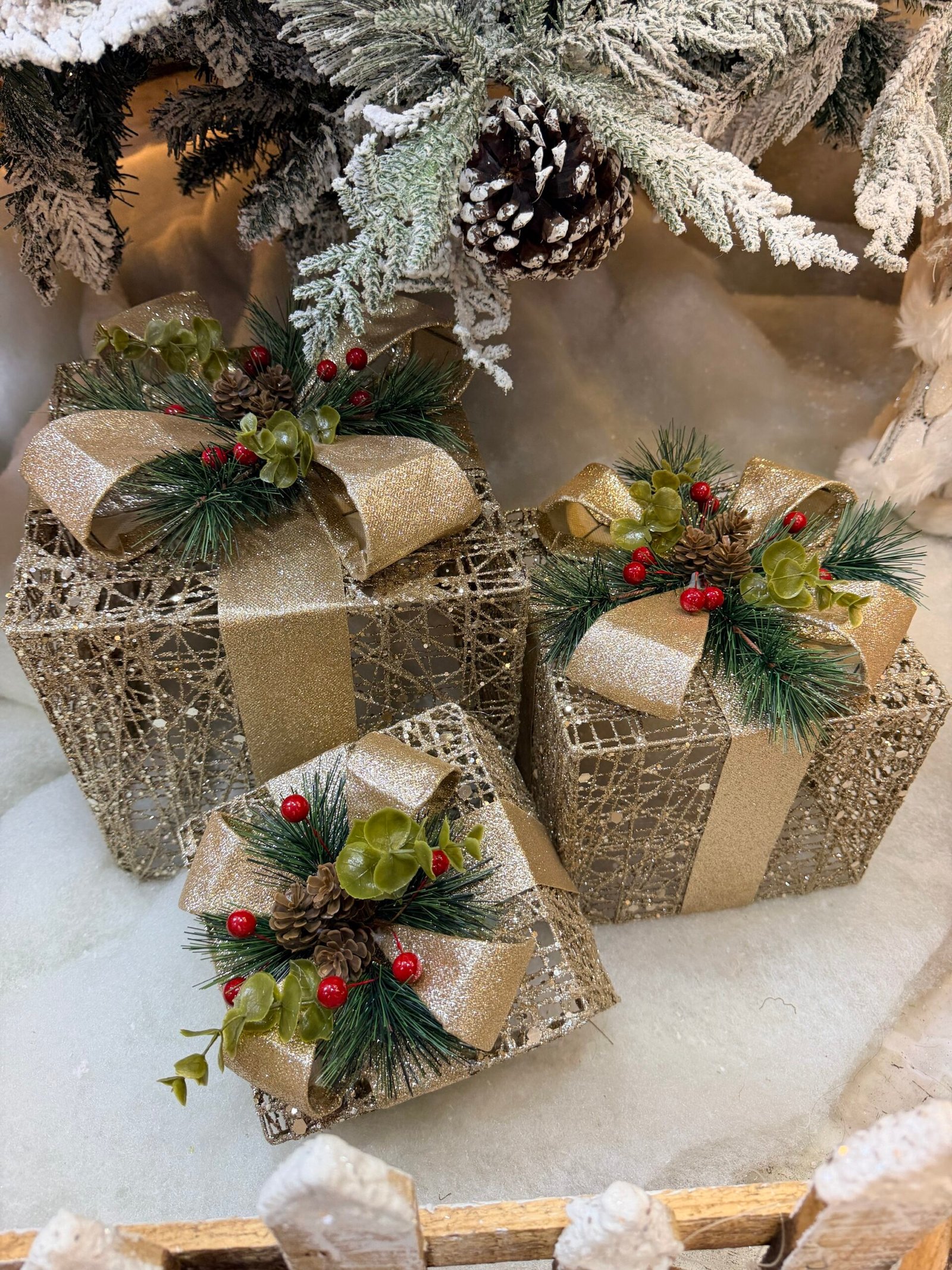 Gold Glitter Holiday Gift Box Set