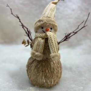 Rustic Snowman Figurine – Cozy Winter Decor