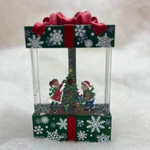 Christmas Kids Gift Box Lantern – Lighted Snow Scene