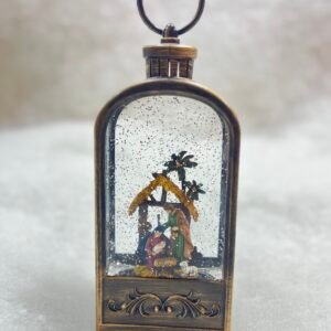 Antique Nativity Lantern – Lighted Snow Globe