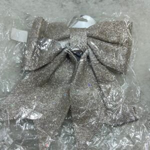 Silver Glitter Bow – Large