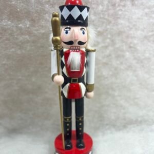 Black & Red Nutcracker with Staff