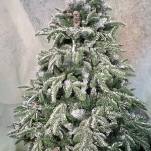 Frosted Evergreen Tree with Pinecones