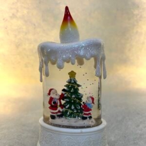 Santa & Child Christmas Candle Globe