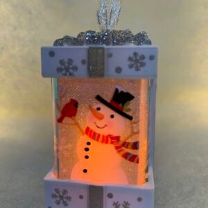 Snowman LED Gift Box Ornament