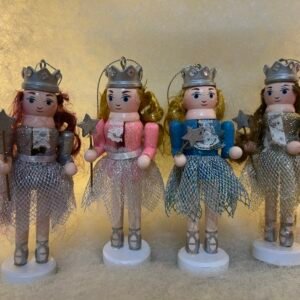 Glitter Fairy Nutcracker Ornaments — Set of 4
