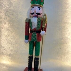 Red & Green Glitter King Nutcracker