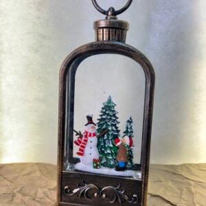 Antique Snowman & Child Lantern
