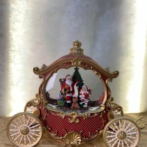 Vintage Christmas Carriage with Santa & Kids – Deluxe Holiday Decoration