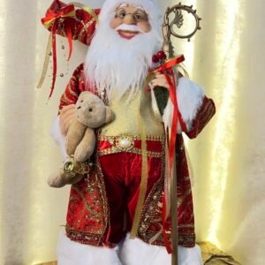 Red & Gold Santa Claus Figurine