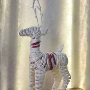 White Wrapped Christmas Reindeer Decoration