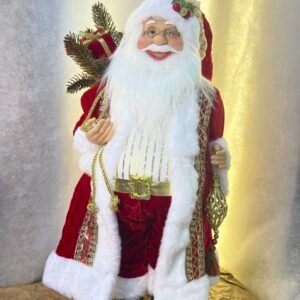 Luxury Santa Claus Figurine – Red & Gold Christmas Decor